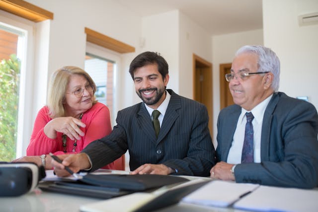 financial advisor meets clients
