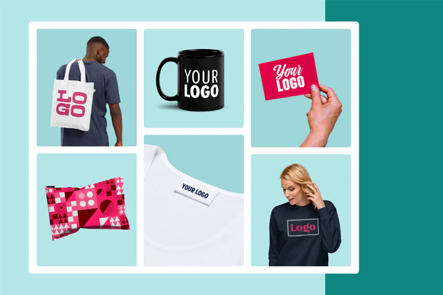 custom logo merchandise mockups