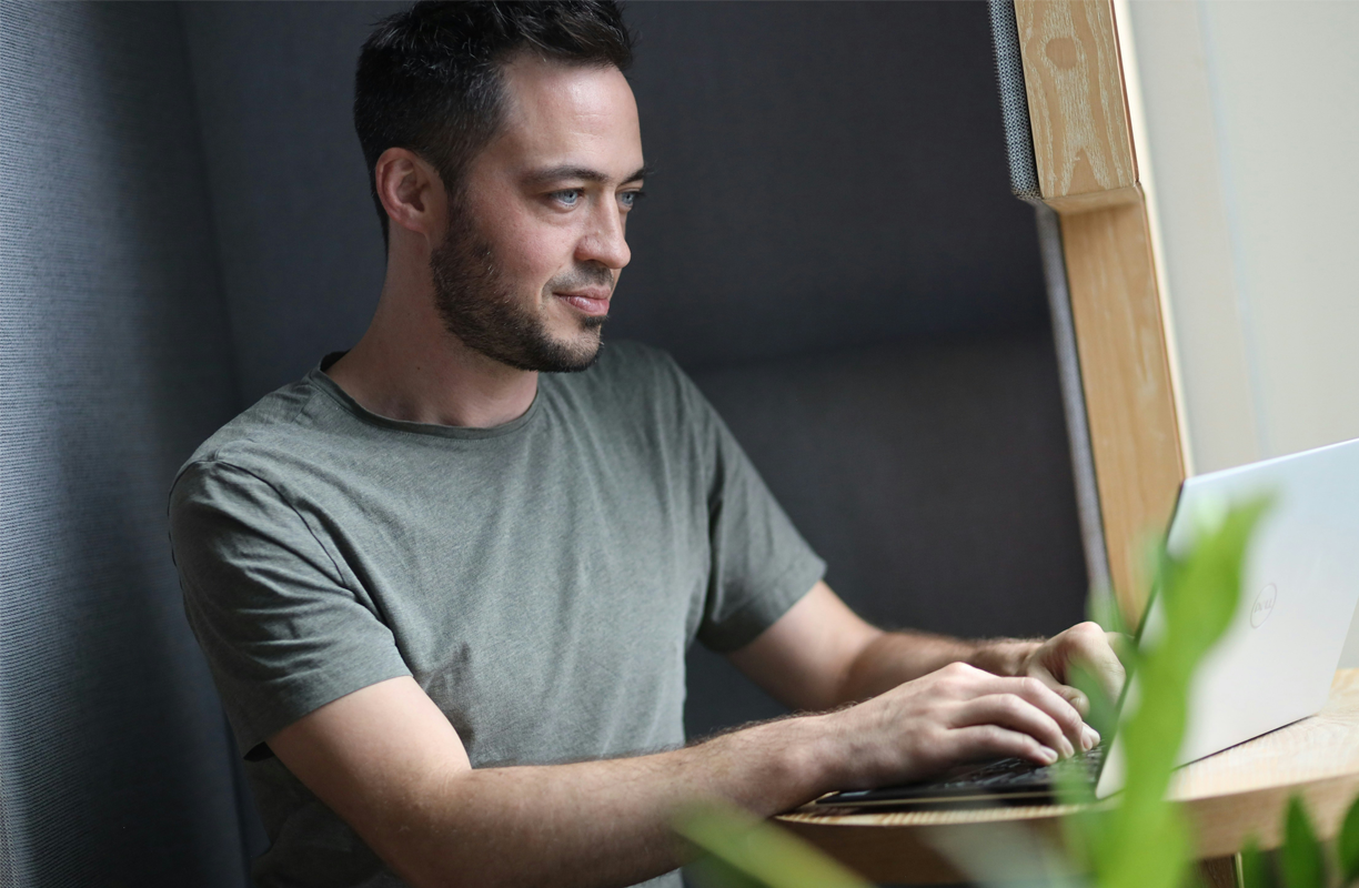 entrepreneur working on laptop