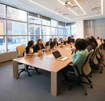 team meeting in modern boardroom